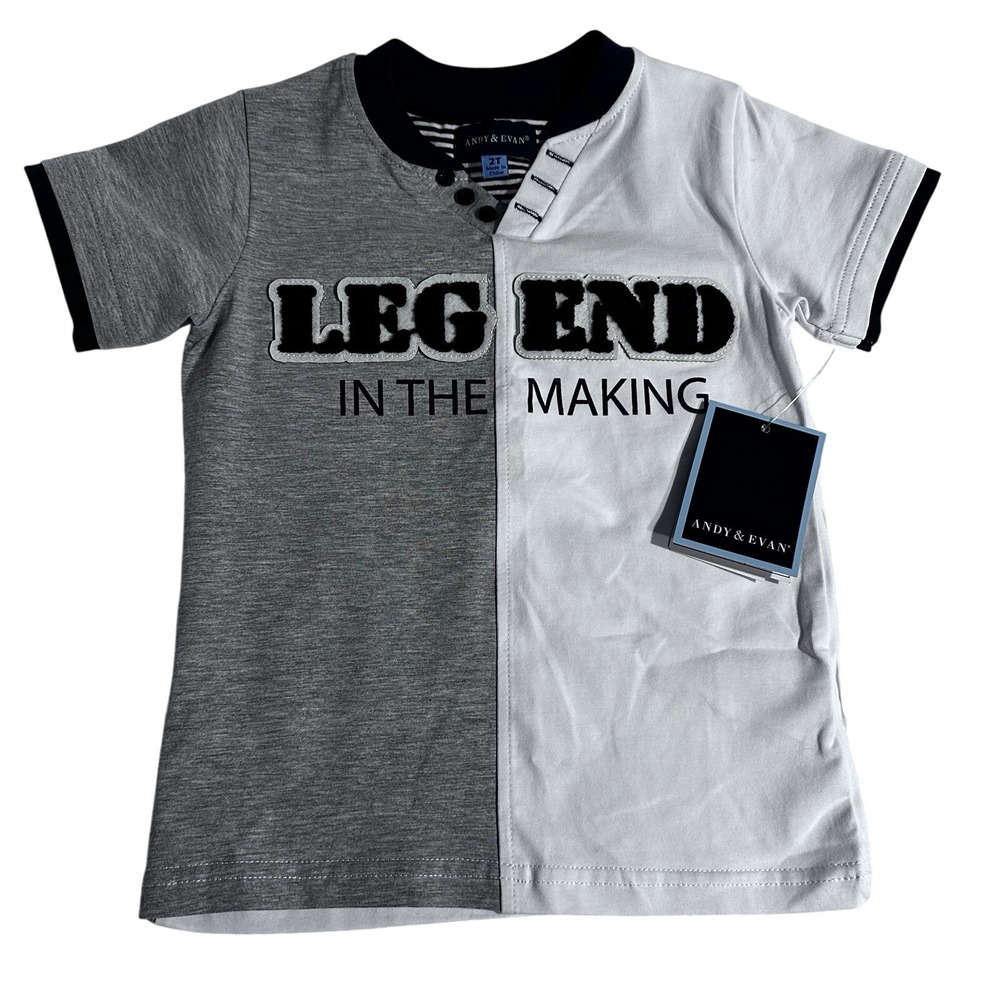 Andy & Evan Legend in the Making Color Block Shirt Top Boys 2T NWT
